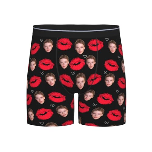 Personalized Boxers Custom Underwear with Face Customized Gifts for Men Husband Boyfriend Valentines Day Gifts for Him