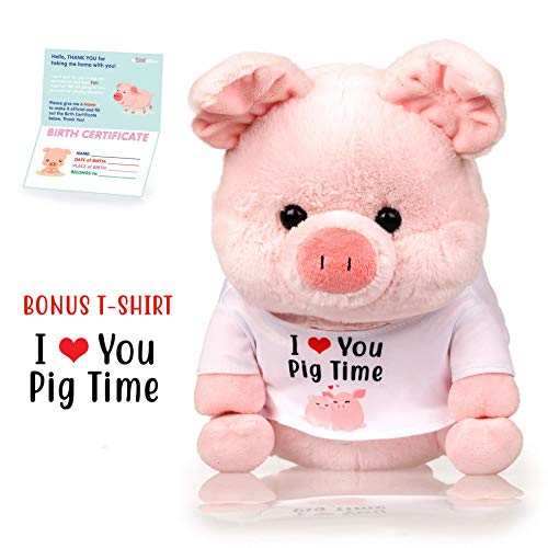 Pig stuffed animal - The Original Pink "I Love You Pig Time" Large