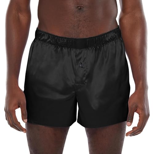 Men's Satin Boxer Shorts Underwear Lounge Sleep Pajama Bottom Silk