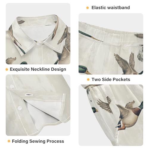 Boccsty Mallard Ducks Flying Boy Summer Shorts Sets Hawaiian Toddler Boys T-Shirt & Pants 2 Pcs 3T4