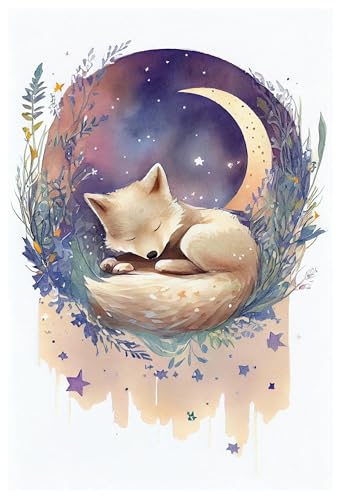 Tableau déco nature animaux endormis chat chien paresseux pour enfant
