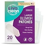 LivaClean 20CT Large Hydrocolloid Acne Patches - For Pore Spots Nose Face Cystic Pimple Zit Patch - Big Pimple Patches Hydrocolloid Bandages Strips Stickers Acne Patch XL Large