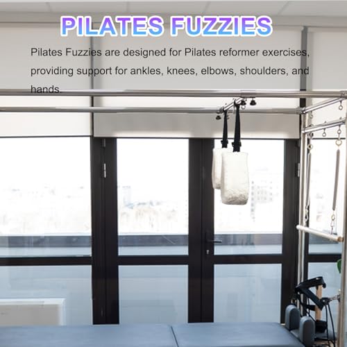 adjustable pilates fuzzies straps - premium plush cuffs for pilates cadillac reformer pilates equipment for home and studio provides comfort stability and support during workouts