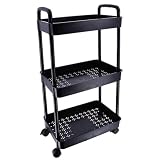 CREDENZA PP SU ROTELLE 3 CESTINI - NERO
