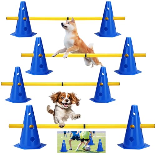 🐕【Usi Versatili】Questo agility dog attrezzatura è adatto non solo per l'allenamento di bambini e adulti, ma anche per l'equitazione. Gli ostacoli di agility possono essere utilizzati da soli o in combinazione, rendendoli ideali per il salto, l'esplosività e la coordinazione in sport come atletica, calcio, tennis, pallamano, ecc.