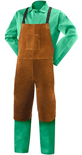Steiner 92170 Bib Apron, Split Leg, Weld-Rite Premium Brown Split Cowhide, 24-Inch x 36-Inch