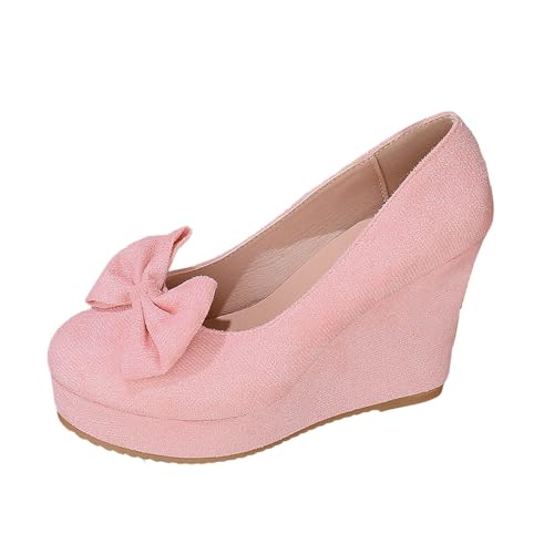 Chaussures polyvalentes pour femme talon haut bout rond et nœud mode unie