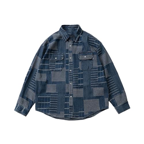 Chemise d'automne rétro vintage et décontractée chemise ample hommes