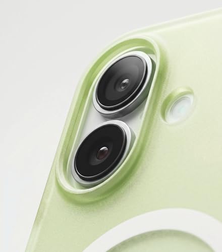 Image of amazon basics Paper Thin Case Cover for iPhone 17 | Matte Finish | Gradient Case, Shaded Color | Compatible with magsafe | (Green White, iPhone 17)