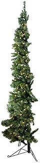 Home Heritage 5 Foot Clear Pre-Lit Slim Artificial Indoor Corner Christmas Tree