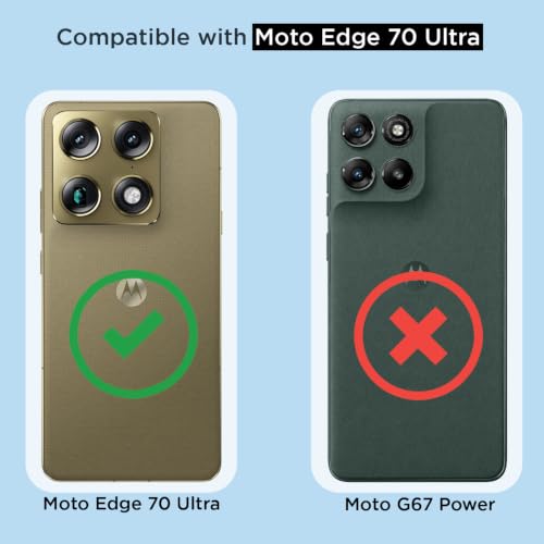 Image of Outlouders Back Cover for Motorola Moto Edge 70 Ultra 5G Clear Transparent PC + TPU Bumper Case with Raised Edges for Shockproof Protection (Transparent)