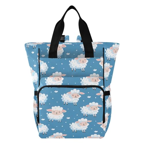 Sac à dos imperméable mouton bleu grand sac à langer mixte parents
