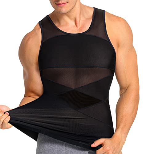 BIGFOX Mens Slimming Vest, Tummy Control Compression Vest Waist Trainer Body Shaper for Men osture Corrector Undershirt