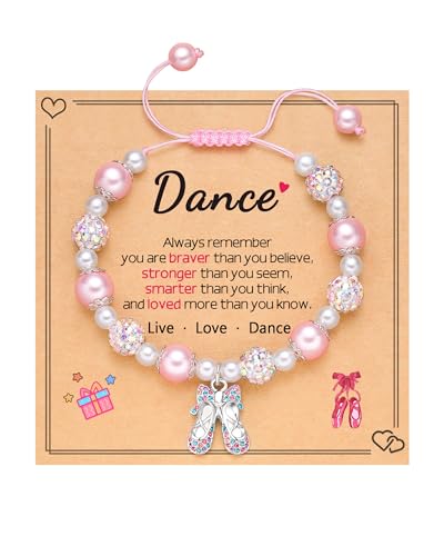 Rhinestone Dance Bracelet- Girls Dance Recital Graduation Birthday Christmas Gifts for Granddaughter Daughter Niece Friend Dancer
