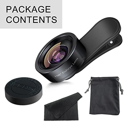 Keywing Fisheye Lens 198° Fish Eye Phone Camera Lens Kit For Iphone Fish Bowl Camera Lens Attachments For Iphone 7 8 X Xr 11 12 13 Pro Max Samsung Smartphone #TOP6