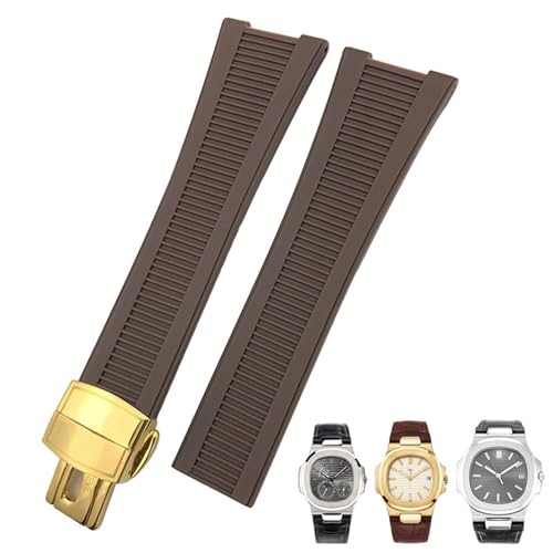 Correa de silicona de 25mm para reloj PP 5711 en caucho elegante negro