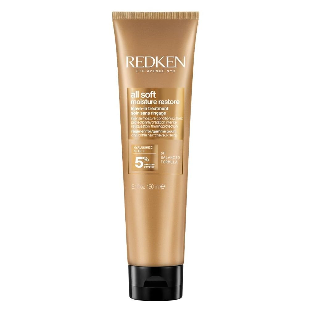 REDKEN - Leave In All Soft - Soin Thermoprotecteur Sans Rinçage - Hydrate & Retient l'Humidité Jusqu'à 72h - Cheveux 10x Plus Hydratés* - Cheveux Secs à Rêches - 150 ml