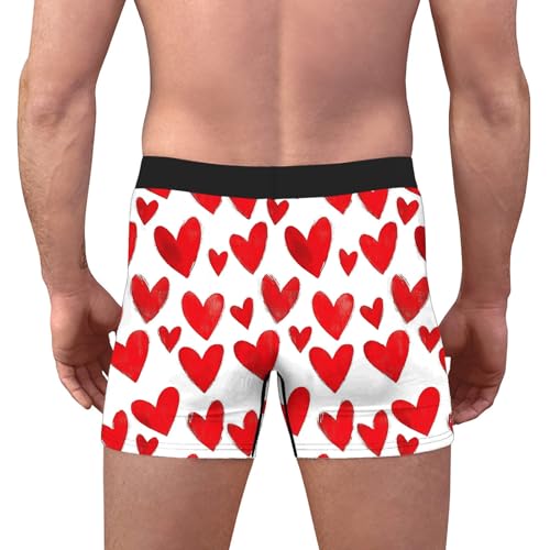 Boxer Briefs for Men Underwear Soft Breathable Comfortable Valentine's Day Underwear Funny Sexy Heart Print Trunks2