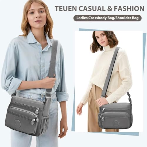 Image of Women Crossbody Bag Waterproof Nylon Multi-layer Crossbody Bag Casual Satchel Bag Shoulder Bag Messenger Bag Travel Bag Day Pack