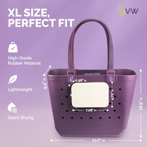 Large Rubber Beach Tote Bag – Waterproof Rubber Tote Bag with Holes for Sand-Free Beach Days, Pool & Travel4