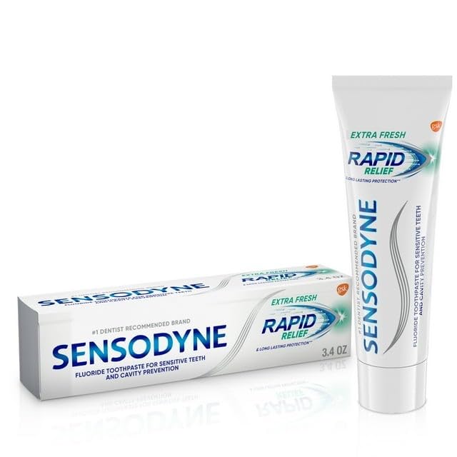 Senso~dyne Rapid Relief Sensitive Toothpaste, Cavity Prevention and Sensitive Teeth Treatment - 3.4 Ounces (Extra Fresh)