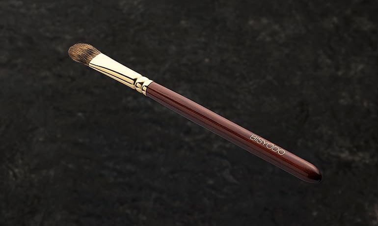 BISYODO Long Series Eye Shadow Brush - Round Flat Type, Brown
