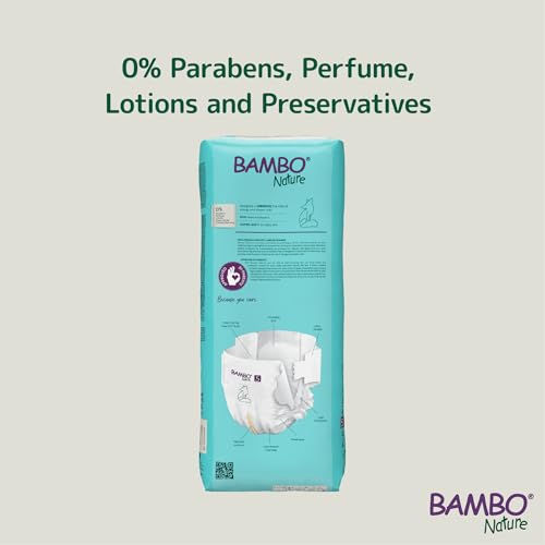 Image of Bambo Nature Hypoallergenic Baby Diapers, Eco-Labeled Diapers, Enhanced Leakage Protection, Totally Chlorine-Free, Skin Friendly, and Super Absorbent - Size 5 (132 Count)