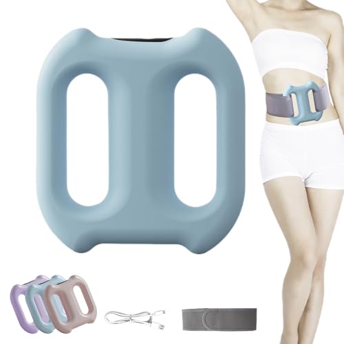 Multifunktions Ganzkörper Faszienring, 5 Geschwindigkeiten Faszienring Aus Silikon, Faszien Massagegerät Mit Gürtel, Faszien Massagering Für Beine, Oberschenkel, Vibrations, Bauch, Rücken(Blau)