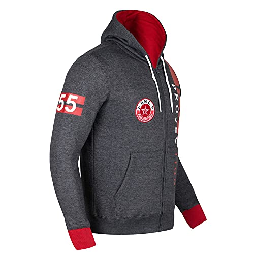 A2Z Men's Athletic Tracksuit Fashion Full HNL Print Contrast Panelled Fleece Zipped Hooded Top Jogging Gym Bottoms3