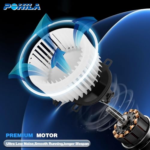 Image of HVAC Heater Blower Motor with Fan Cage Compatible with 2011-2017 Touareg,2011-2018 Cayenne,Replace# 7P0820021B, 95857234202, 95857234200, 95857234202