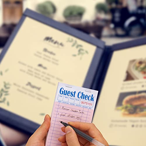 Dgbdpack Guest Check Pads Ep-3632-1 (10 Pads), Total 500 Pink Waitress Notepad, Server Order Pads #TOP5