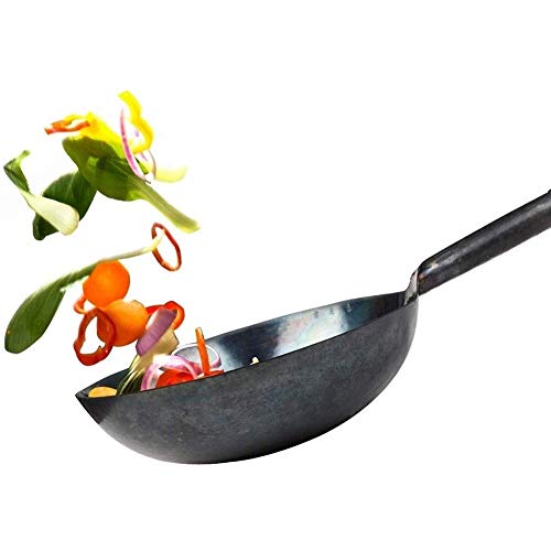 Wok de acero carbono con tapa y mango ergonómico miniatura 2