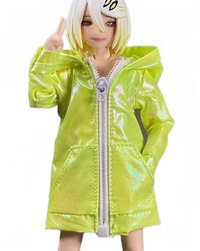 Mowan 1/12 Scale Female Clothes Sunscreen Coat for 6 inch Woman Action Figure Mecha Girl Yellow