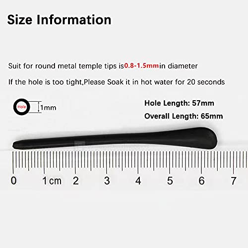 BEHLINE Eyeglass Soft Silicone Temple Tips,1 Pair Anti-Slip Sunglass Ear Socks End Tips,Sport Glasses Ear Hooks, Comfort Replacement EyeglassTemple Tips Retainer for Thin Metal Eyeglass Legs (Black)