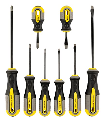 EDA Chaves De Fenda E Phillips Cromo Vanádio Eda Prateado Preto Amarelo/ Cinza 8 Peças