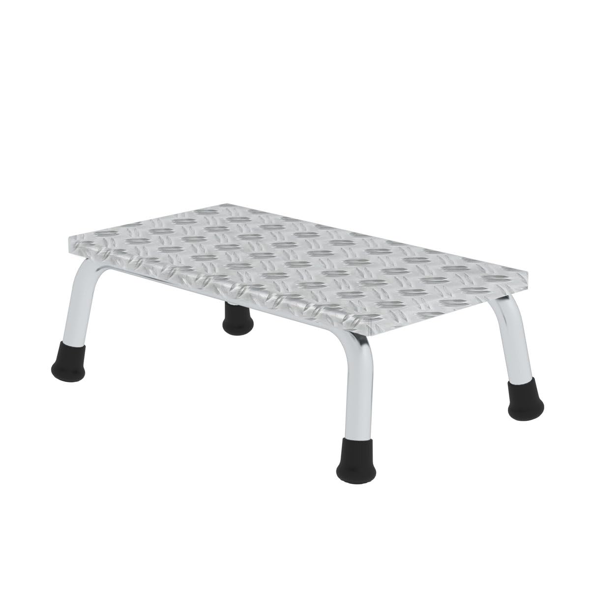 Aluminium-Arbeitspodest, starr, 1 Stufen Arbeitshöhe bis ca. 2,20 m | Robustes Aluminium-Arbeitspodest mit 220 mm tiefer Stufe und großzügiger Trittfläche für einen sicheren Stand
