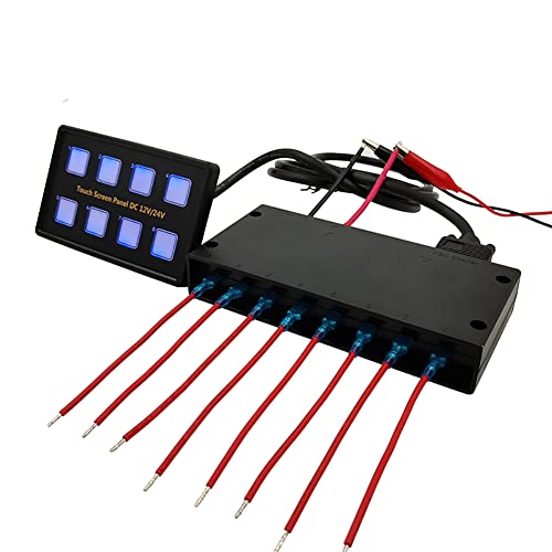 Image of 8 Gang Touch Pad DIY Control Switch Panel for Car Marine Boat Yacht Caravan Camper Truck Trailer UTV Blue LED On-Off Multifunction Touch Control Panel Box