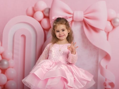 Kate Pink Bow Balloon Arch Cake Smash Photography Backdrop, 7x5ft by Kate - Used condition - Image 4