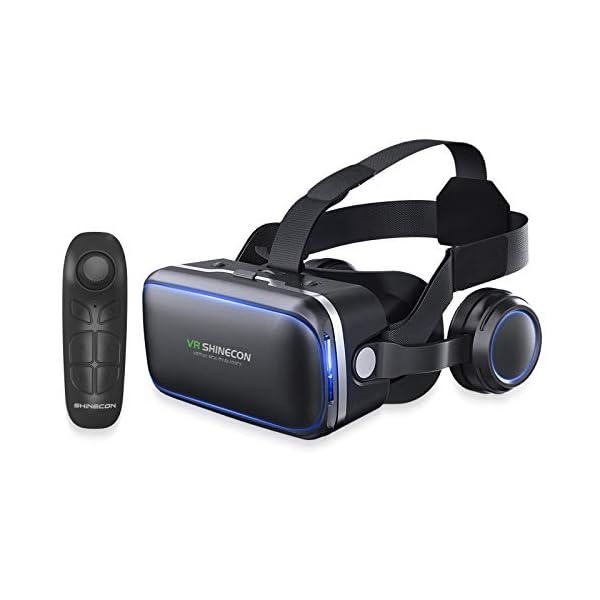 VR Headset for iPhone & Android Phone,3D VR Glasses for TV,Movies & Video Games,VR Headset with Remote Controller,Virtual Reality Headset for iPhone/Android Phone Compatible 4.7-6 inch