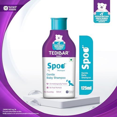 Spoo No-Tear Formula baby shampoo from Tedibar Family | Gentle on Scalp | No. 1 Pediatrician Prescribed * 125ml - By Torrent Pharma