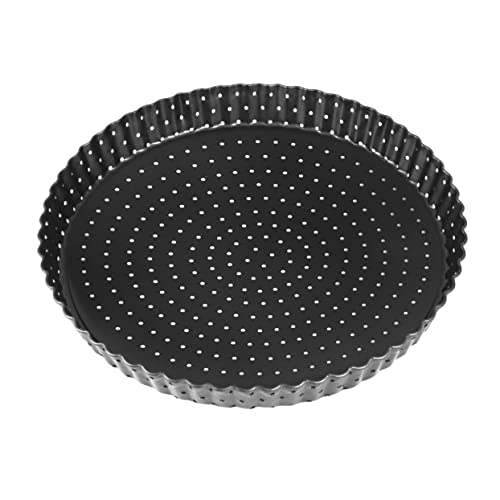 ABOOFAN Large 9inch Pizza Tart Pan Non-stick Baking Tray Holes Carbon Steel Removable Bottom for Cheesecake Quiche