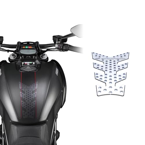 STOMPGRIP | Motorcycle Center Tank Pad Protector | Universal Fit | Vertebrae | Volcano Clear