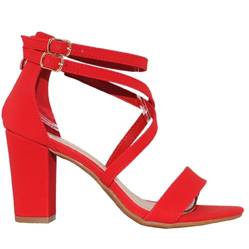 Image of Women's Chunky Heel Ankle Strap Sandals