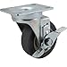 Caster;Plate; 3-1/2"W/BRK;Gry