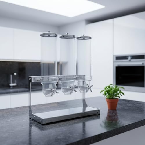 Dispensador de cereales en acero inoxidable de tres módulos 8
