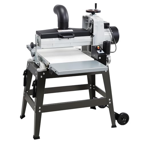 VEVOR 16' Drum Sander with Stand & Extension Tables, 1.5HP 1720RPM Dual Motor Drum Sander for Woodworking - Variable Speed Conveyor Belt, 4' Dust Collection Port for Cabinet & Furniture Finishing