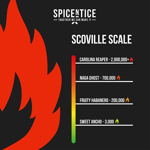 Spicentice Ltd Fruity Habanero! Warm Cayenne Pepper. 100% Pure Habanero Chillies. Gluten Free Spices, Sugar & Salt Free., SNT-FruityHabanero