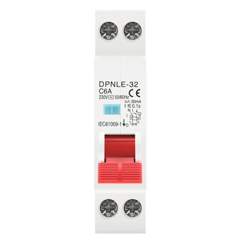 Interruttore Automatico Differenziale DPNLE-32, 1P+N 6KA, 230 V CA 50/60 Hz, Design Compatto Da 18 Mm, Protezione Da Sovracorrente E Perdite Componenti elettrici(10A)
