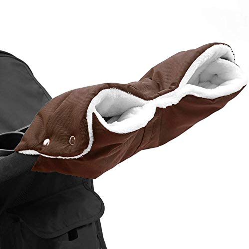 YAHUANG Guantes Silla de Paseo, Impermeable Manoplas Guantes para Cochecito de Bebe, Invierno Protege Manos Guantes Caliente - Marrón Cover