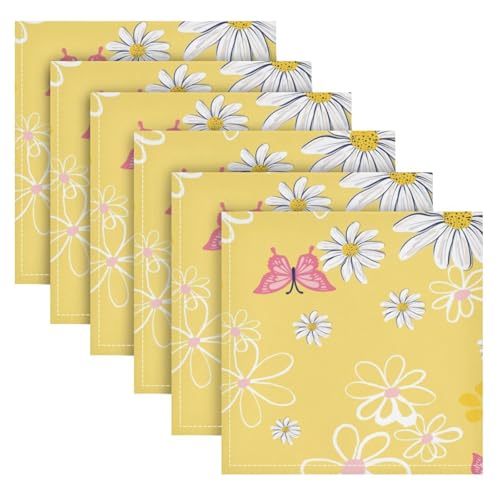 Servilletas de tela set de 6 50x50 cm poliéster floral miniatura 2